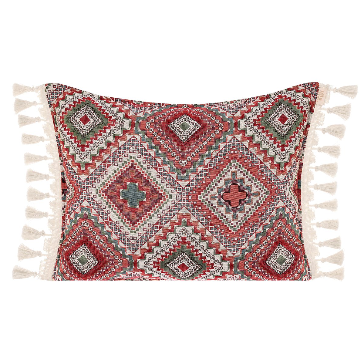 MOI MILI Dekokissen „Boho-Stil“ mit Fransen | Rosa
