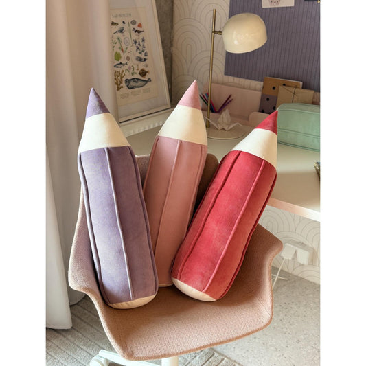 MOI MILI Buntstift-Samtkissen „Lila“  | Deko für Kinderzimmer