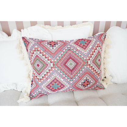 MOI MILI Dekokissen „Boho-Stil“ mit Fransen | Rosa