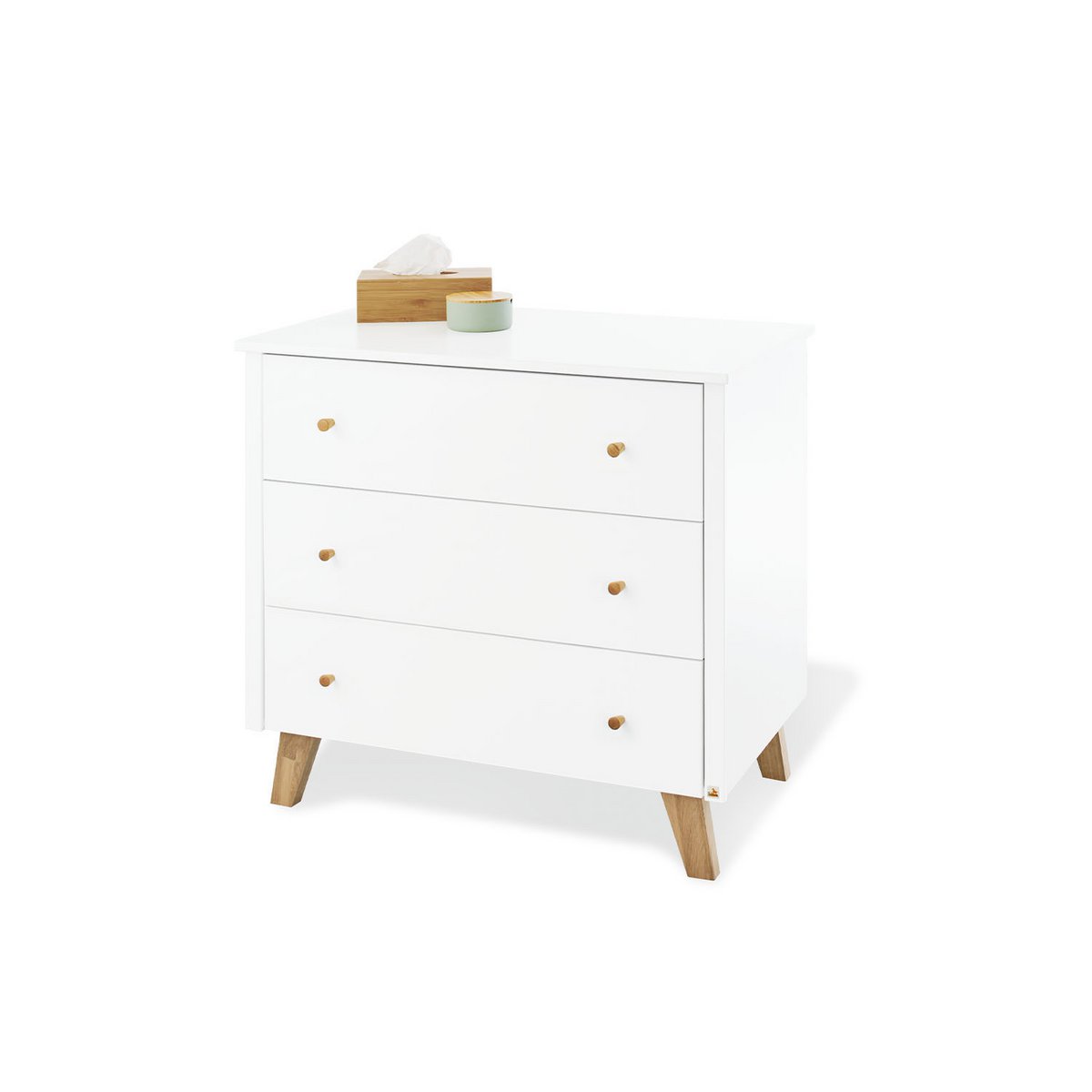 PINOLINO Kinderzimmer 'Hilda & Pan' breit | 3-teilig: Bett, Wickelkommode, Schrank
