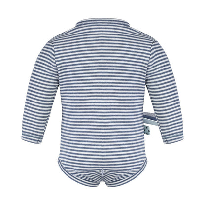ORGANIC ERA Baby-Bio-Langarm-Body | Indigo, gestreift