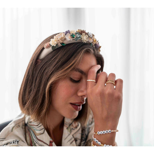 BY VIVI Haarreif "Flower" |  Cream