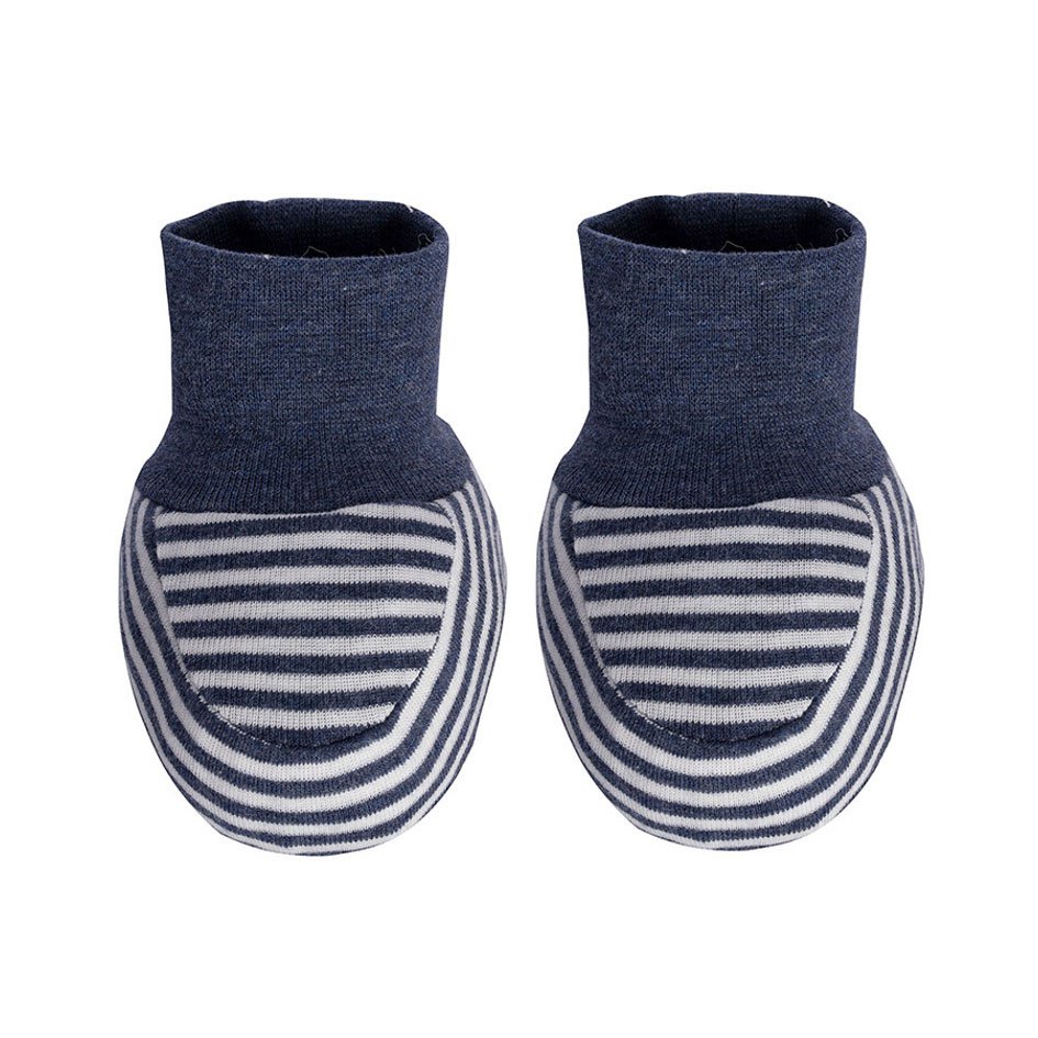 ORGANIC ERA Baby-Schuhe aus Bio-Baumwolle | Newborn | Indigo-weiß gestreift