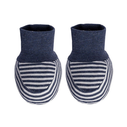 ORGANIC ERA Baby-Schuhe aus Bio-Baumwolle | Newborn | Indigo-weiß gestreift