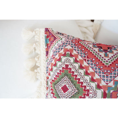 MOI MILI Dekokissen „Boho-Stil“ mit Fransen | Rosa